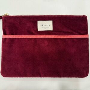 NEW sezane velvet zip pouch